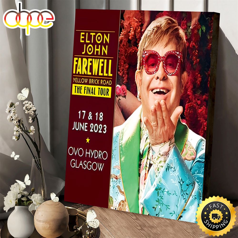 Elton John Tour 2023 Canvas Poster Crn2xo