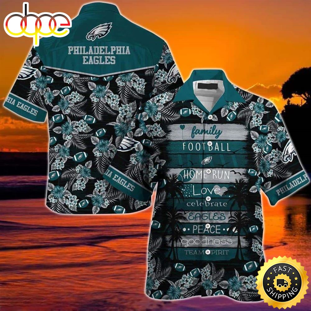 Family Football NFL Philadelphia Eagles Hawaiian Shirt Beach Gift For Him Uthv8i
