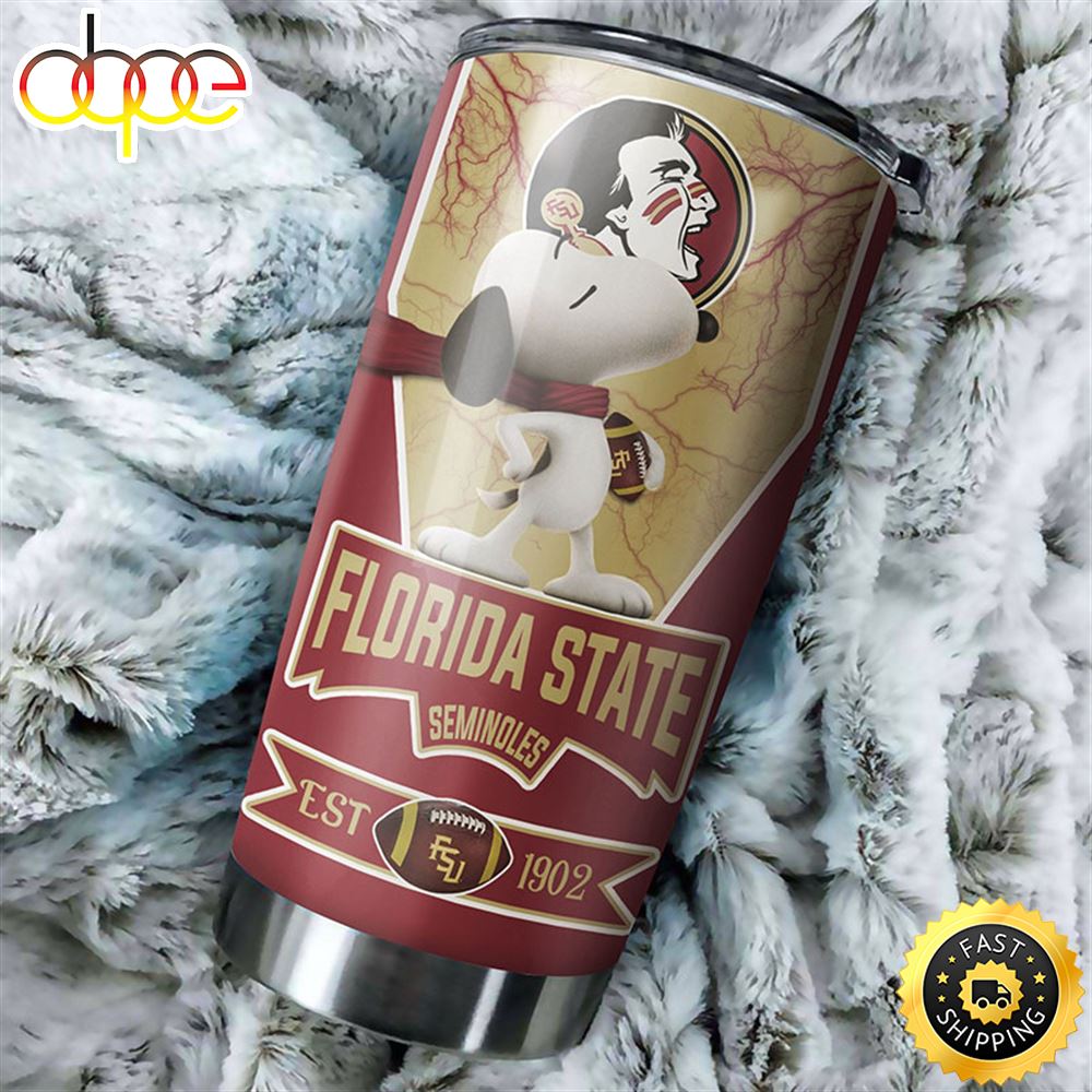 Florida State Seminoles Snoopy All Over Print 3D Tumbler A6zicw