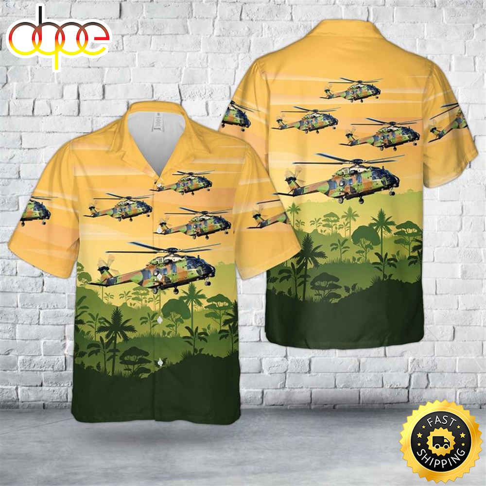 French Army Nhi Nh 90 Tth Caiman Hawaiian Shirt Op8bpi