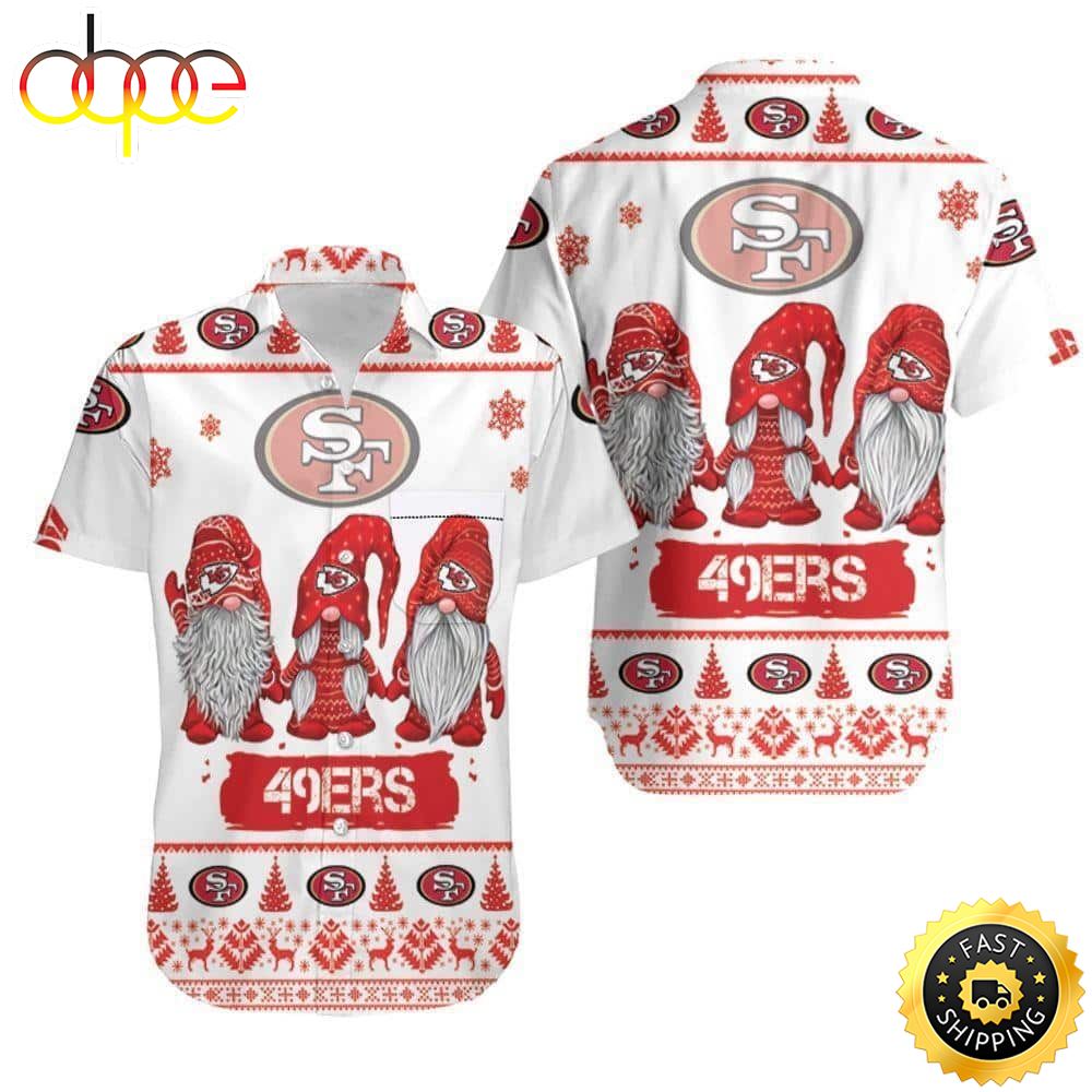 Gnomes NFL San Francisco 49ers Hawaiian Shirt Christmas Gift For Football Fans Nwsgn3