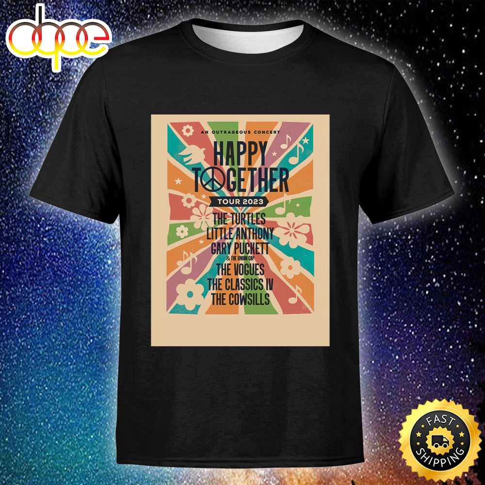 Happy Together Tour 2023 Featuring The Turtles Unisex Tshirt T4nddu