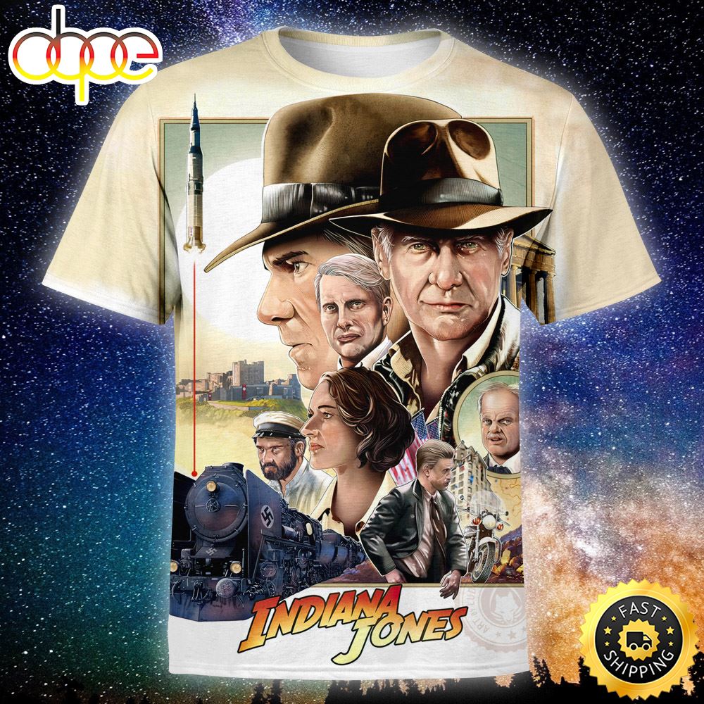 Harrison Ford Indiana Jones And The Dial Of Destiny Chipi 3D All Over Print Shirts Jzzeik