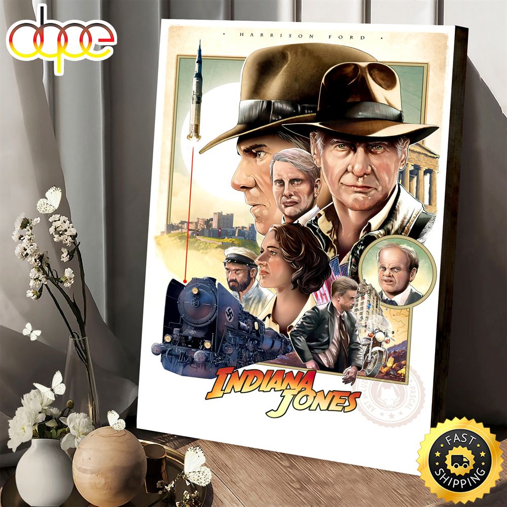 Harrison Ford Indiana Jones And The Dial Of Destiny Chipi Poster Canvas W5vqyi