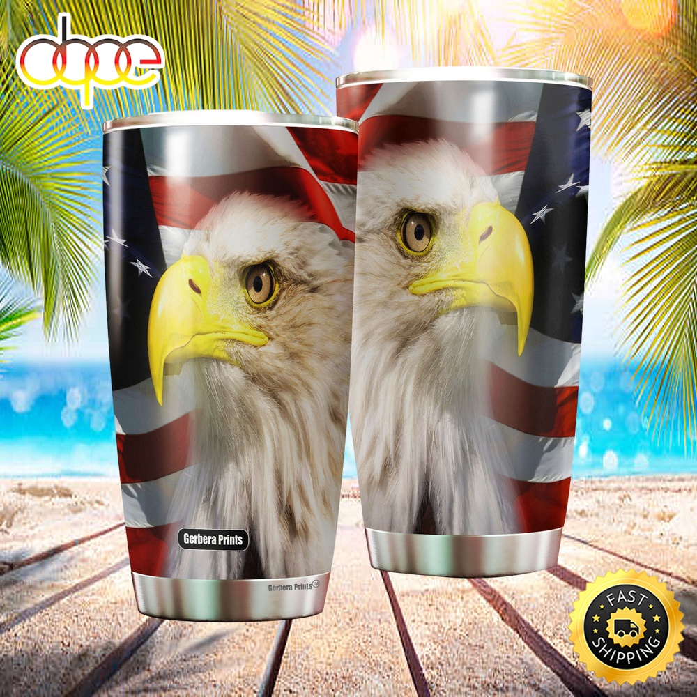 Independence Day 4th Of July Majestic Bald Eagle Stainless Steel Tumbler Iajfwp