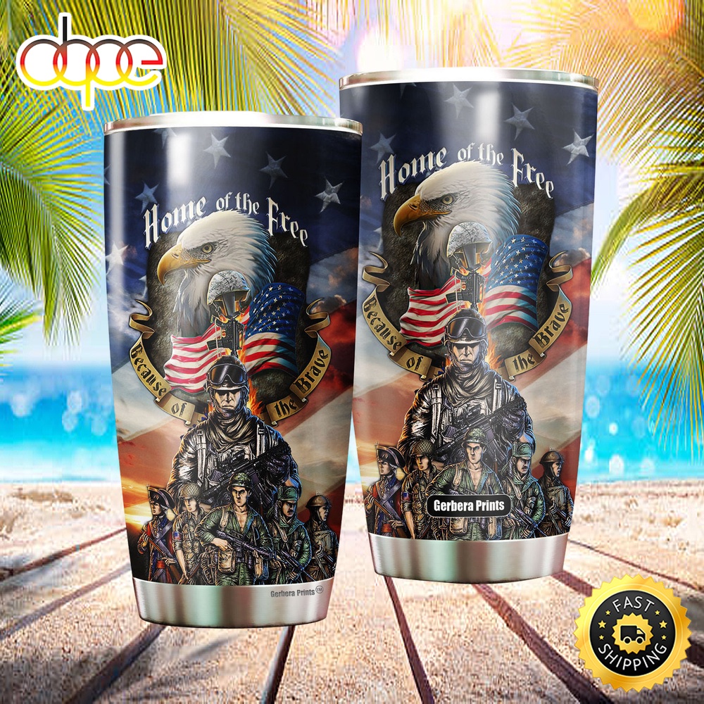 Independence Day 4th Of July Veteran Home Of The Free Stainless Steel Tumbler Wzg9bx
