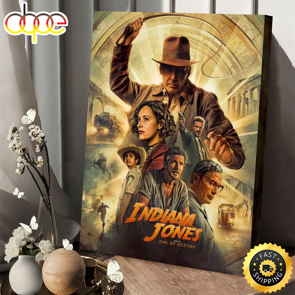 Indiana Jones And The Dial Of Destiny Vintage Poster Canvas Wqarxq