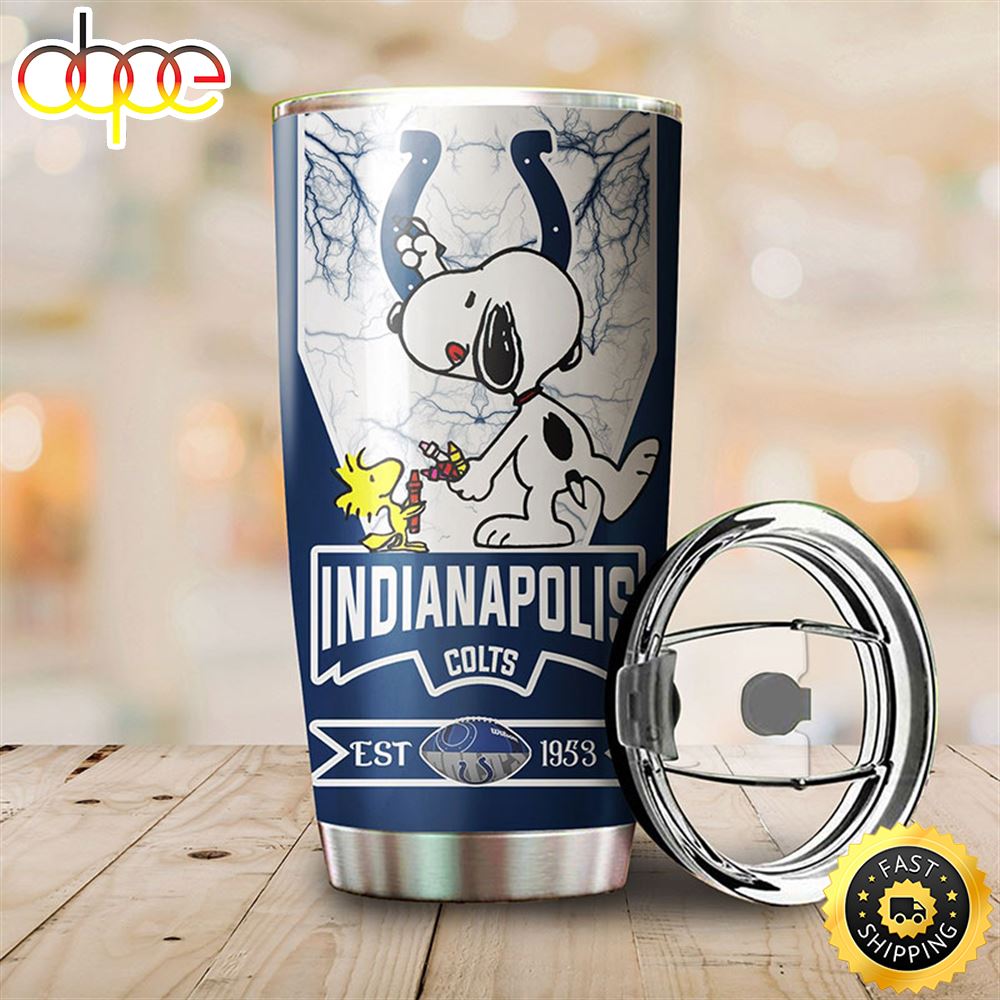 Indianapolis Colts Snoopy All Over Print 3D Tumbler Yhunhk