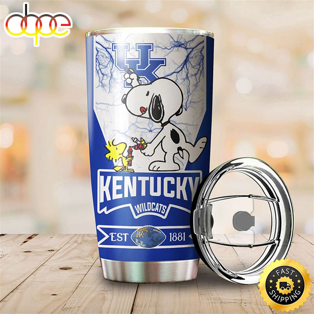 Kentucky Wildcats Snoopy All Over Print 3D Tumbler Kyso1l
