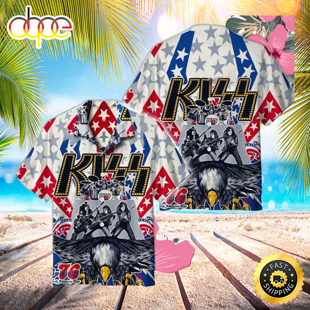 Kiss Eagle Hawaiian Shirt Independent Gift July Father Day Gift 2023 Dcxfpq