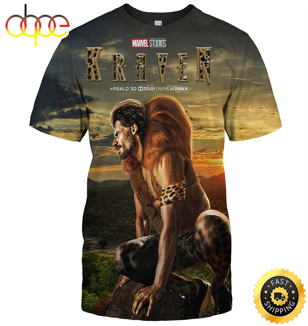 Kraven The Hunter 2023 Movie Marvel Unisex T Shirt 3d All Over Print Shirts Svpfsn