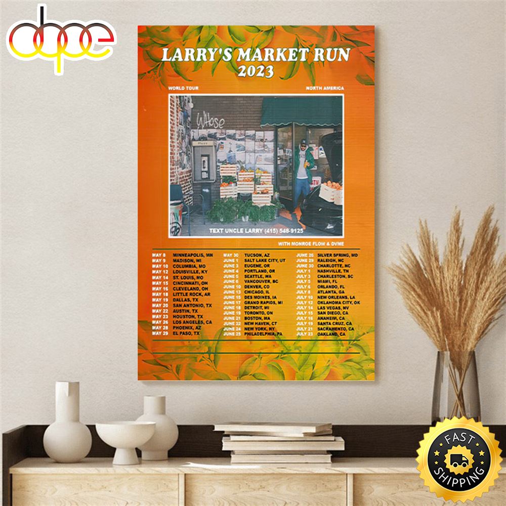 Larry June Announces Tour With Monroe Flow Dvme Poster Canvas Pkg3k6