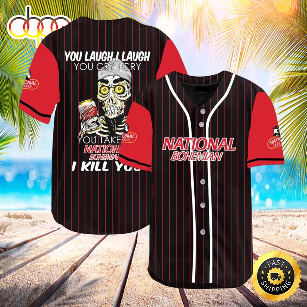 Laugh Cry Take My National Bohemian I Kill You Halloween Baseball Jersey Shirt Ip4xzz