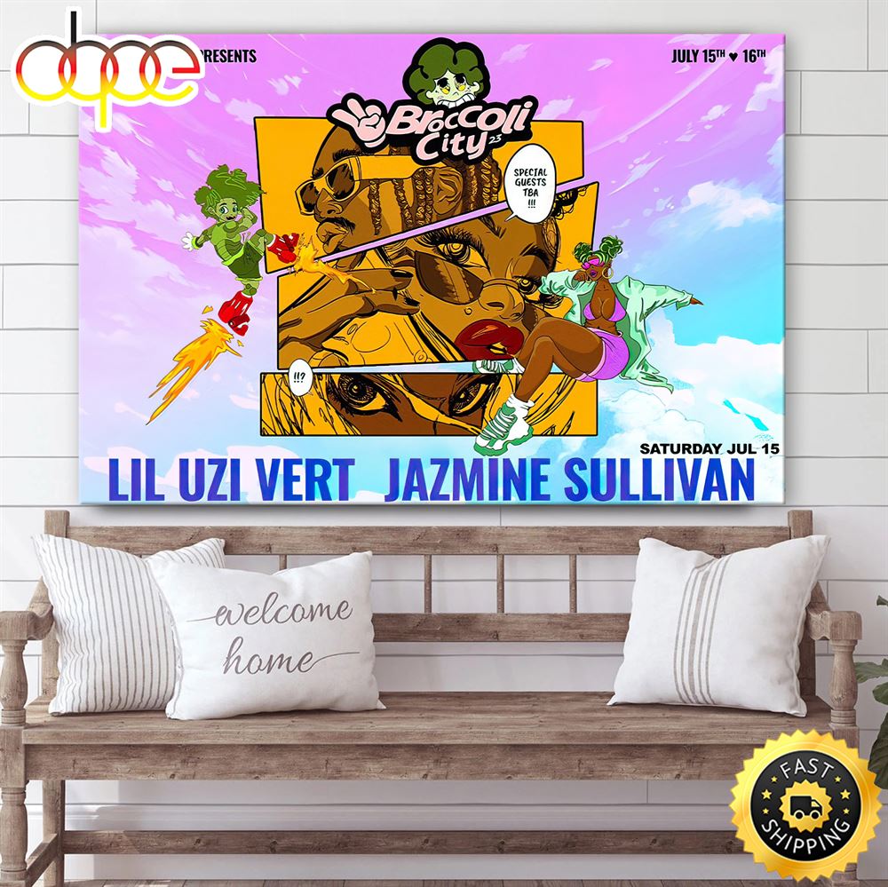 Lil Uzi Vert Jazmine Sullivan City Girls Glorilla Ice Spice Tour 2023 Poster Canvas Cyawil