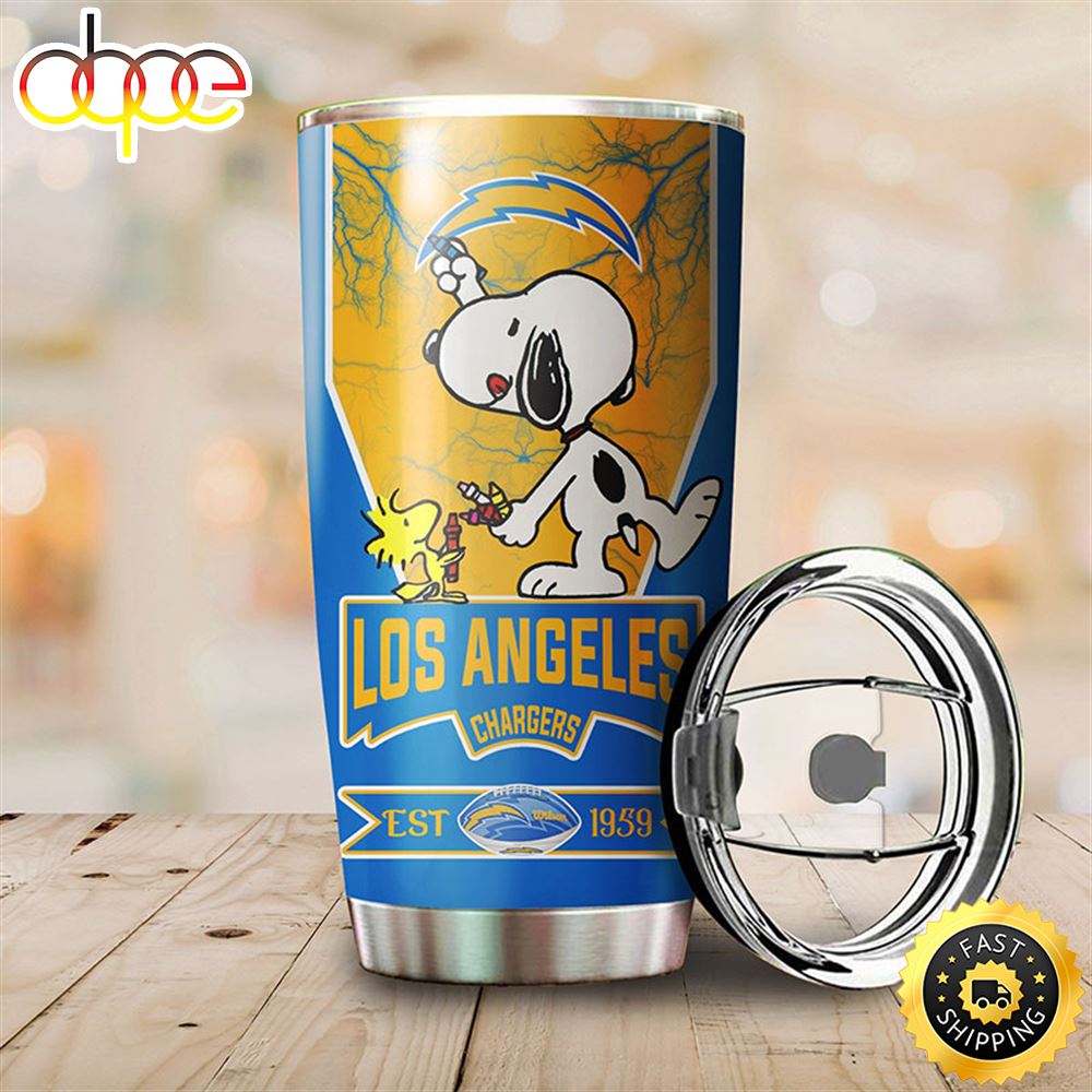 Los Angeles Chargers Snoopy All Over Print 3D Tumbler T010sk
