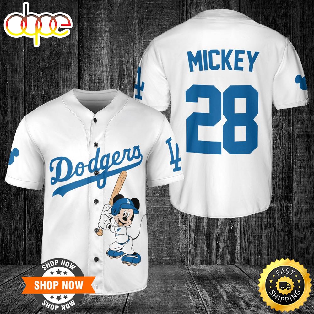 Los Angeles Dodgers Disney Mickey Mouse X LA Dodgers Baseball Jersey K2lhhq