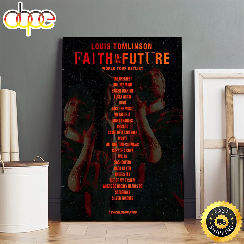 Louis Tomlinson Faith In The Future World Tour Setlist Canvas Poster Xzder1