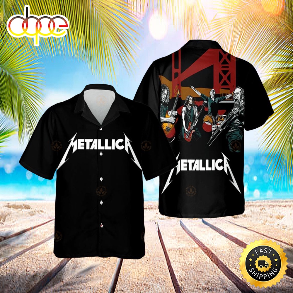 Metallica Hawaiian Shirt Metallica Rock Art Rock Music Best Hawaiian Shirts Dkltca