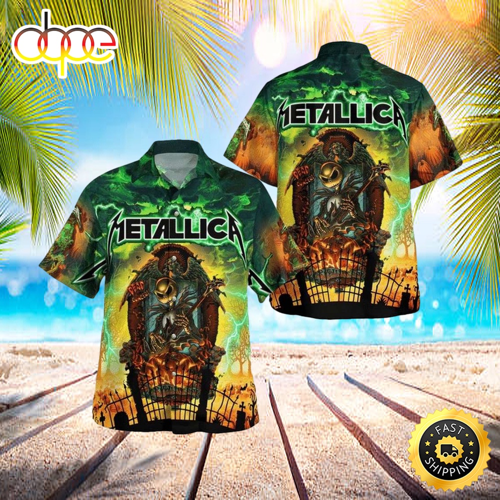 Metallica Jack Skellington Metallica Tour 2023 Hawaiian Shirt Svtwyu