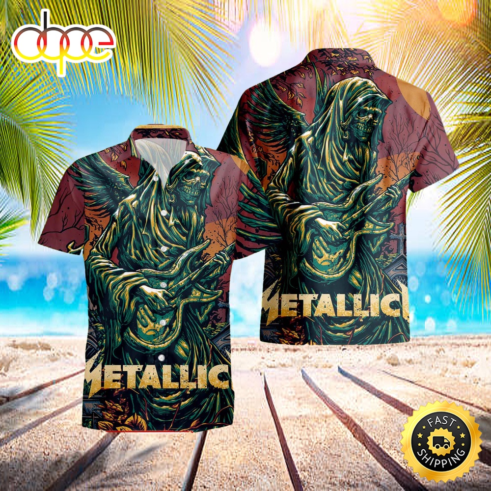 Metallica Stade De France M72 World Tour Hawaiian Shirt Gbspot
