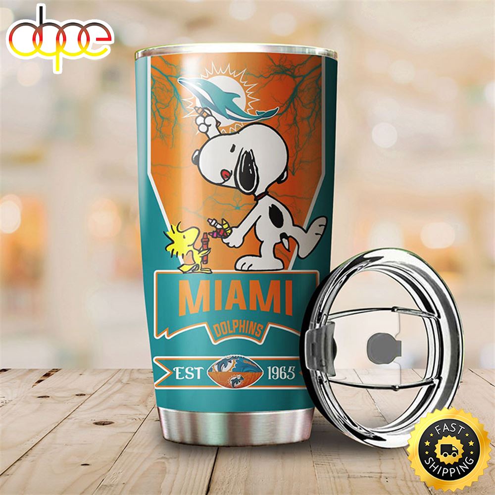 Miami Dolphins Snoopy All Over Print 3D Tumbler G5fns4