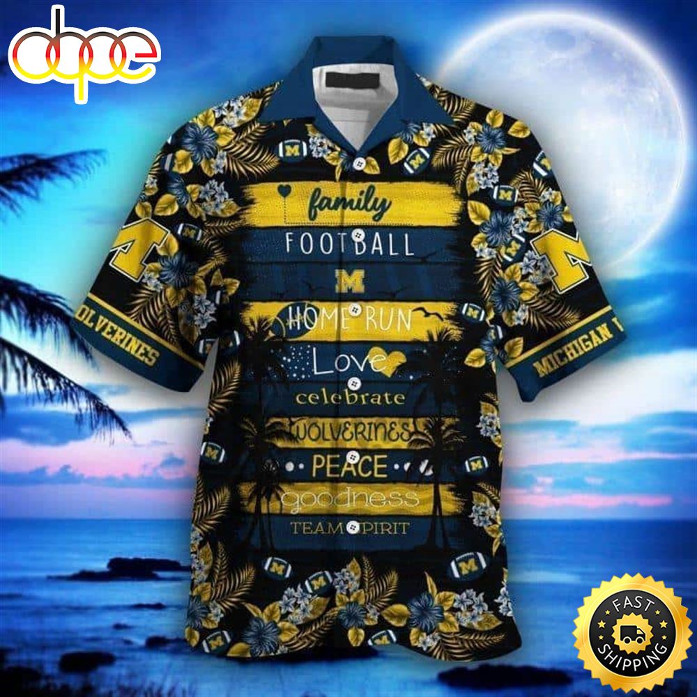Michigan Wolverines Hawaiian Shirt Gift For College Football Fans Dshhs5