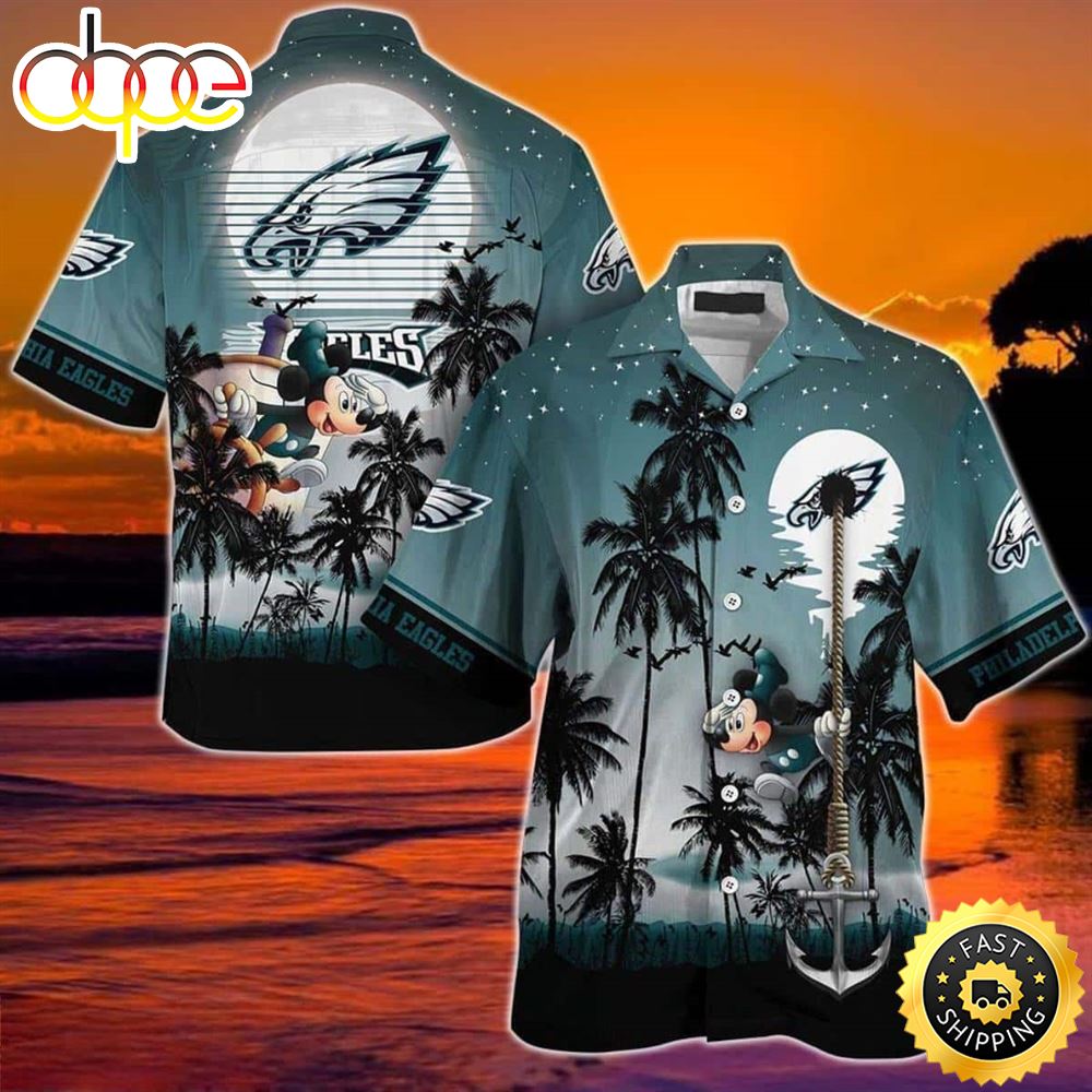 Mickey Mouse Disney NFL Philadelphia Eagles Hawaiian Shirt Summer Gift For Men Nbijgi