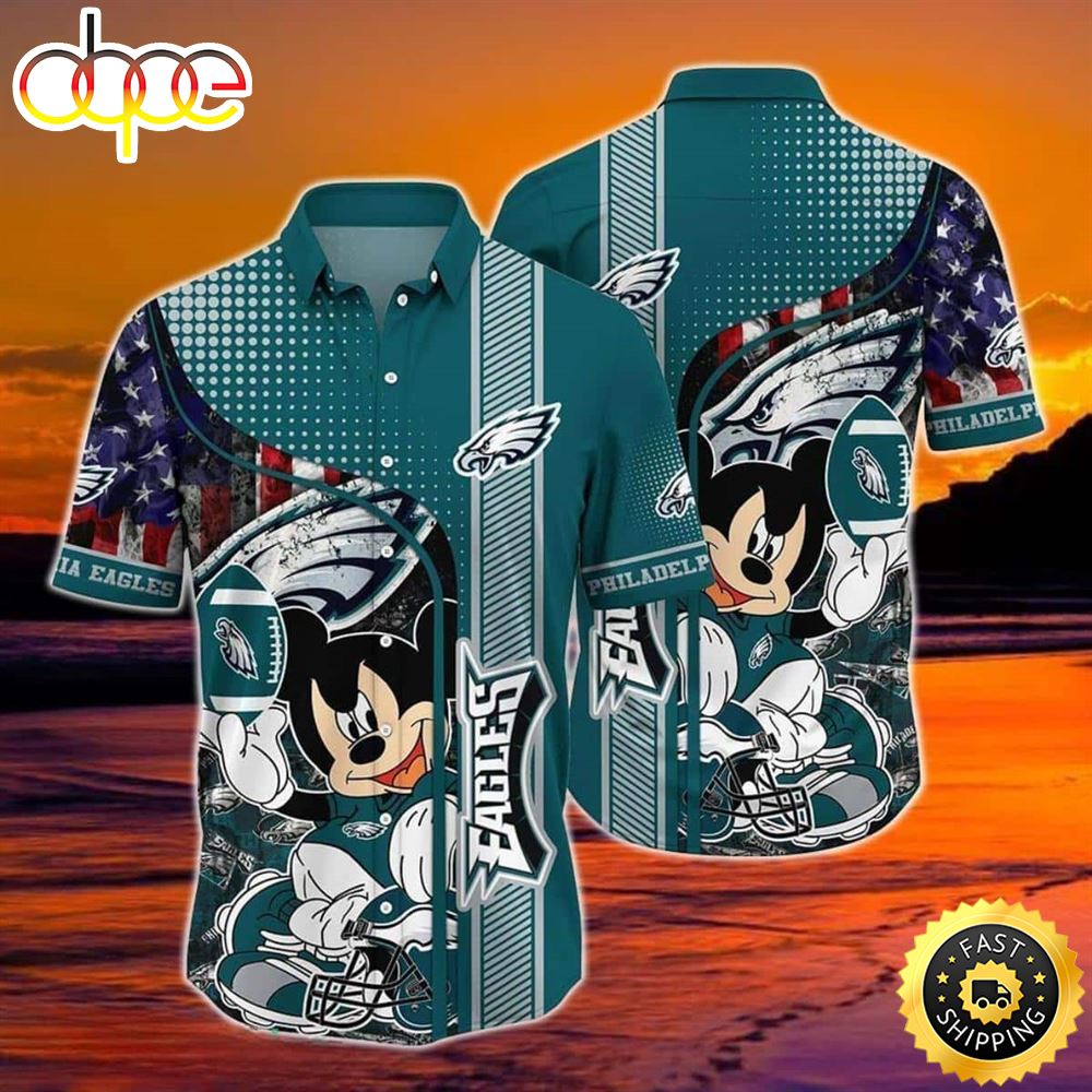 Mickey Mouse Disney NFL Philadelphia Eagles Hawaiian Shirt, NFL Hawaiian  Shirt