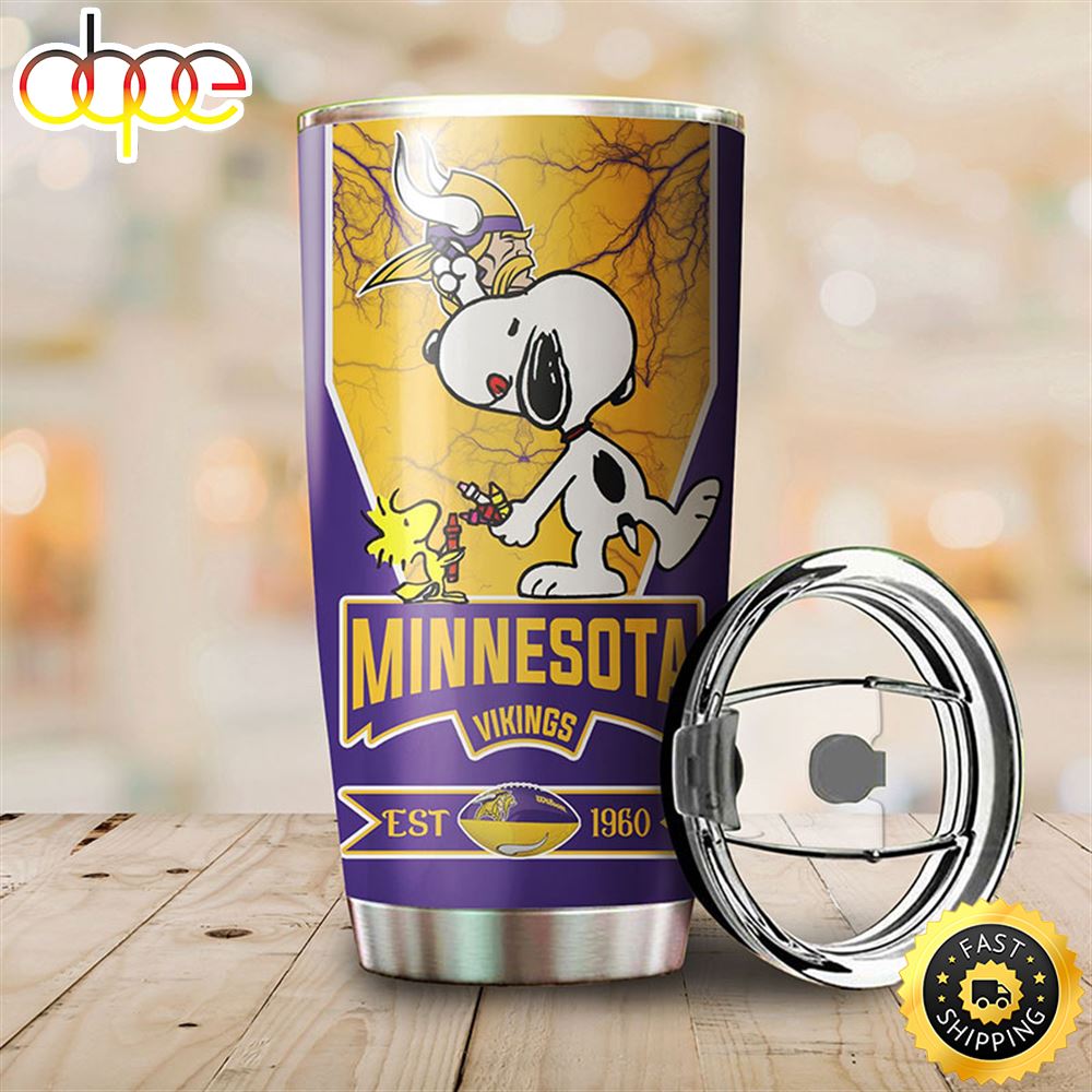 Minnesota Vikings Snoopy All Over Print 3D Tumbler Ez8uiz