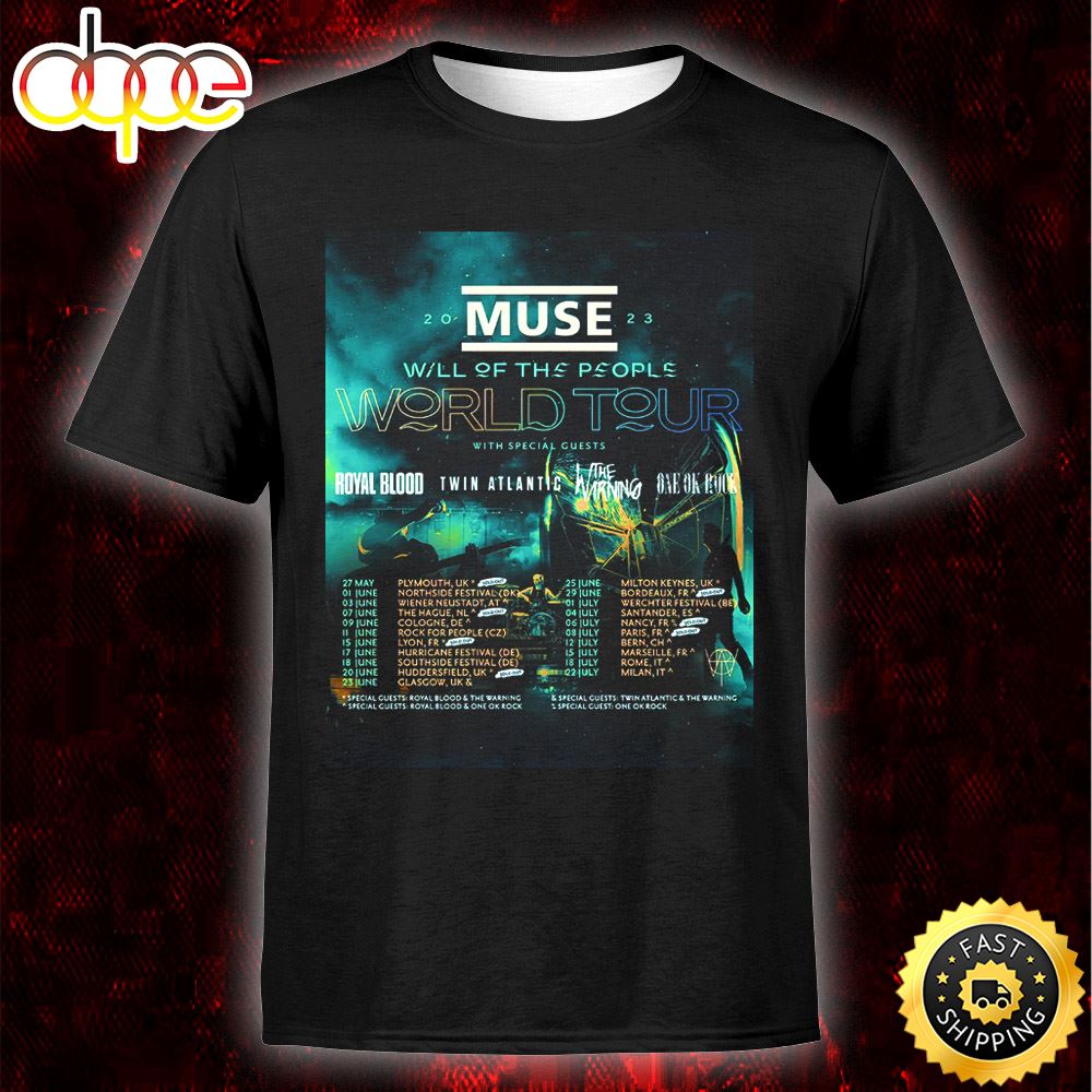 Muse Will Of The People Europe Tour 2023 Unisex Tshirt Ztnch5