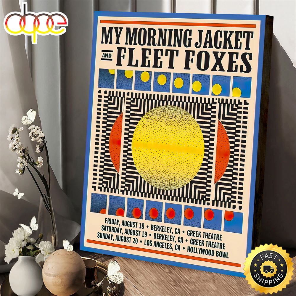 My Morning Jacket Fleet Foxes Announce West Coast Tour Poster Canvas Xeywg4
