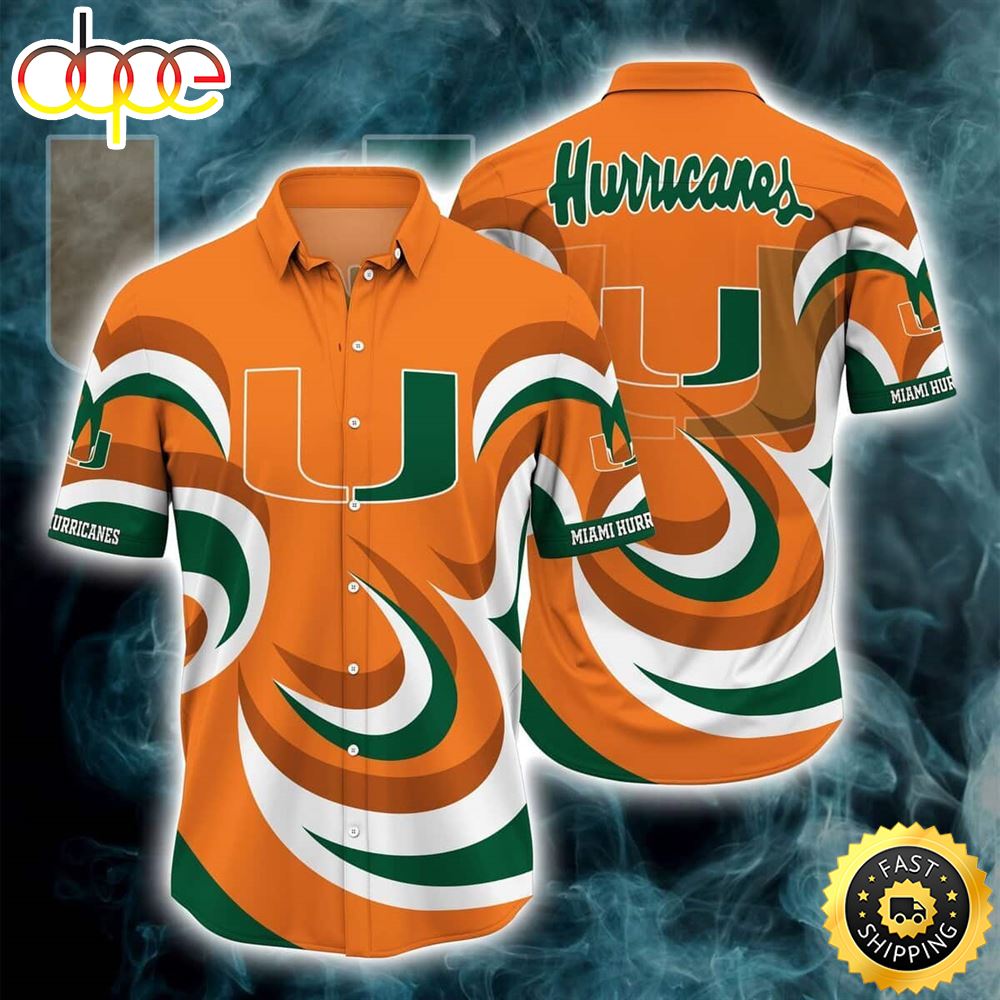 NCAA Miami Hurricanes Hawaiian Shirt Gift For Football Coach Tuzcf2