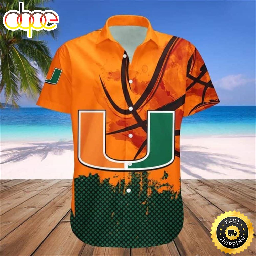 NCAA Miami Hurricanes Hawaiian Shirt Summer Beach Gift Gucybq