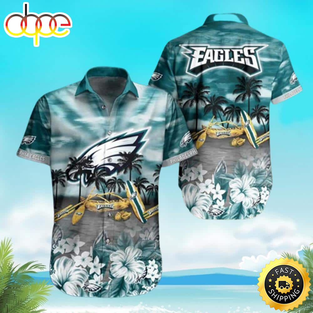 NFL Philadelphia Eagles Hawaiian Shirt Tropical Pattern Beach Lovers Gift Mmh6lx