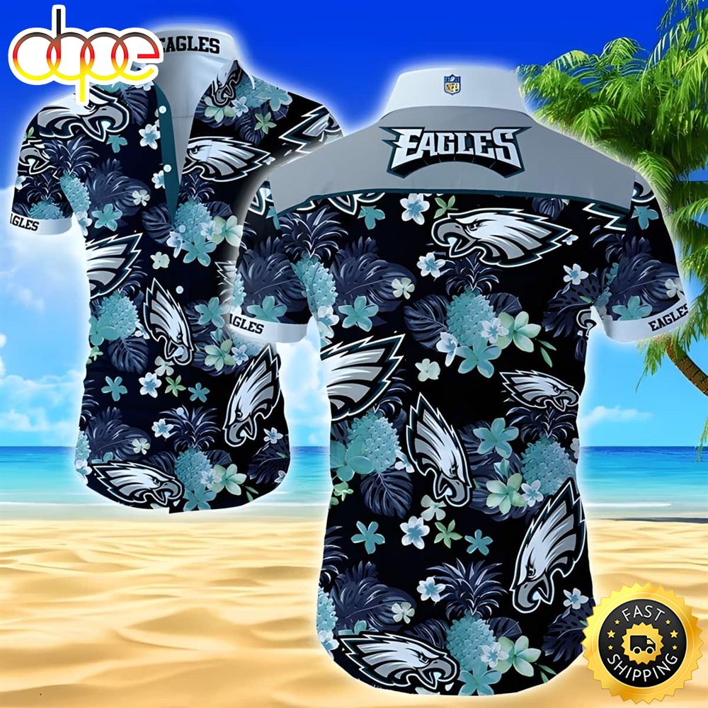 NFL Philadelphia Eagles Hawaiian Shirt Tropical Pineapple Pattern Ismmpm