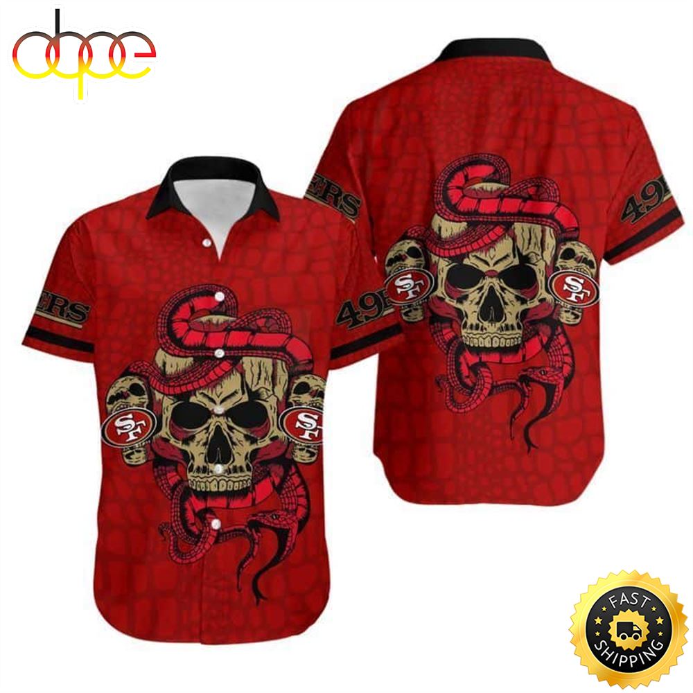 NFL San Francisco 49ers Hawaiian Shirt Snake And Skull Myalhb