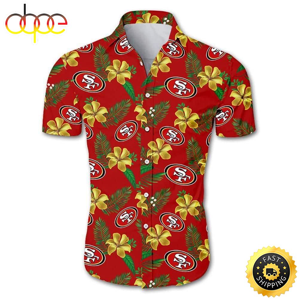 NFL San Francisco 49ers Hawaiian Shirt Tropical Flower Pattern Znsp2o