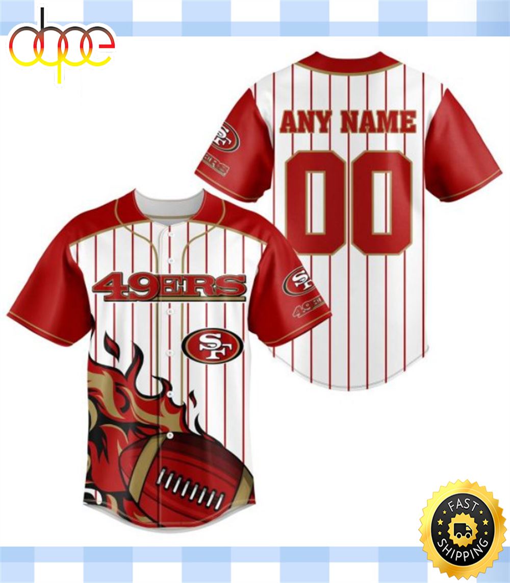 NFL San Francisco 49ers Personalized Jersey Customizable Number Name Baseball Jersey D42b3n