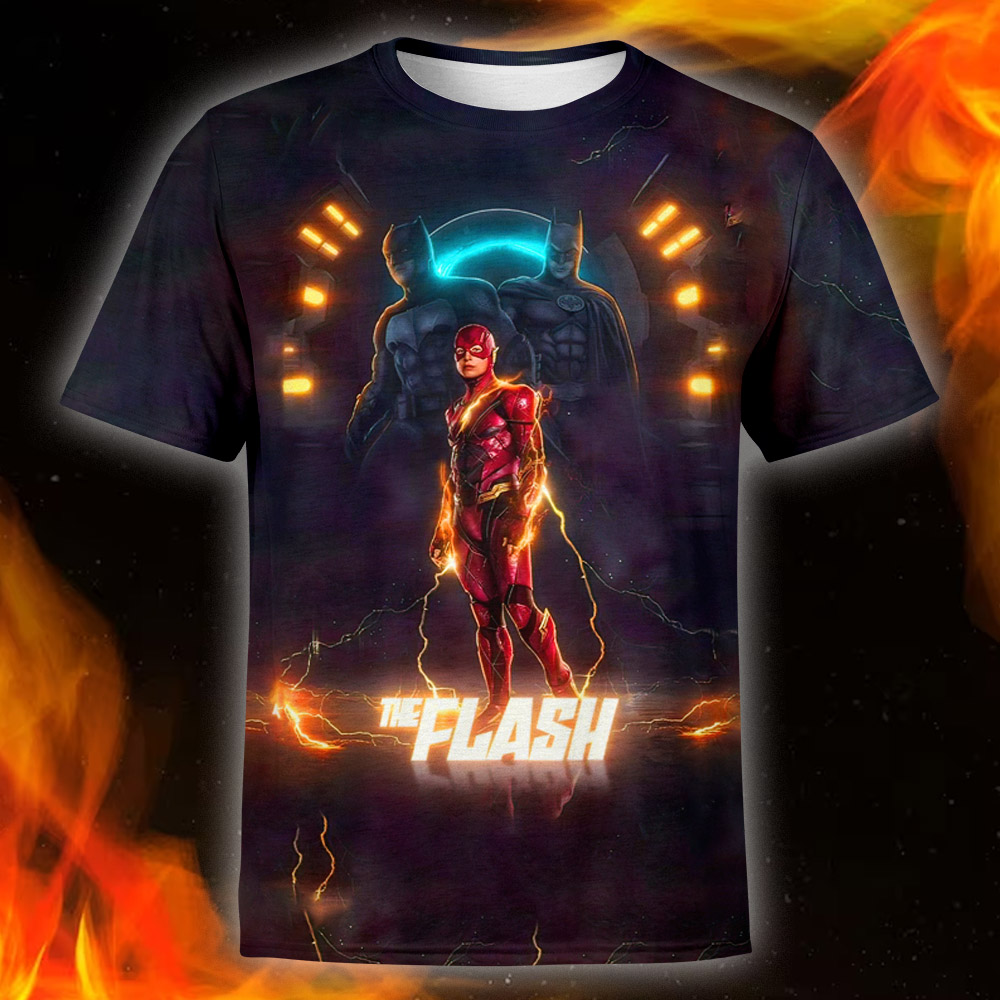 New The Flash Movie 2023 Poster Unisex T Shirt 3D All Over Print Shirts Psaf9c