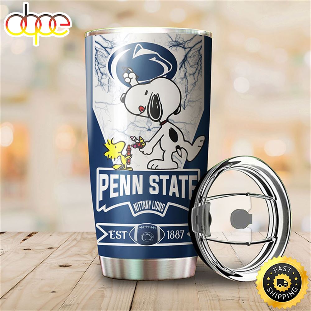 Penn State Nittany Lions Snoopy All Over Print 3D Tumbler Nio2wy