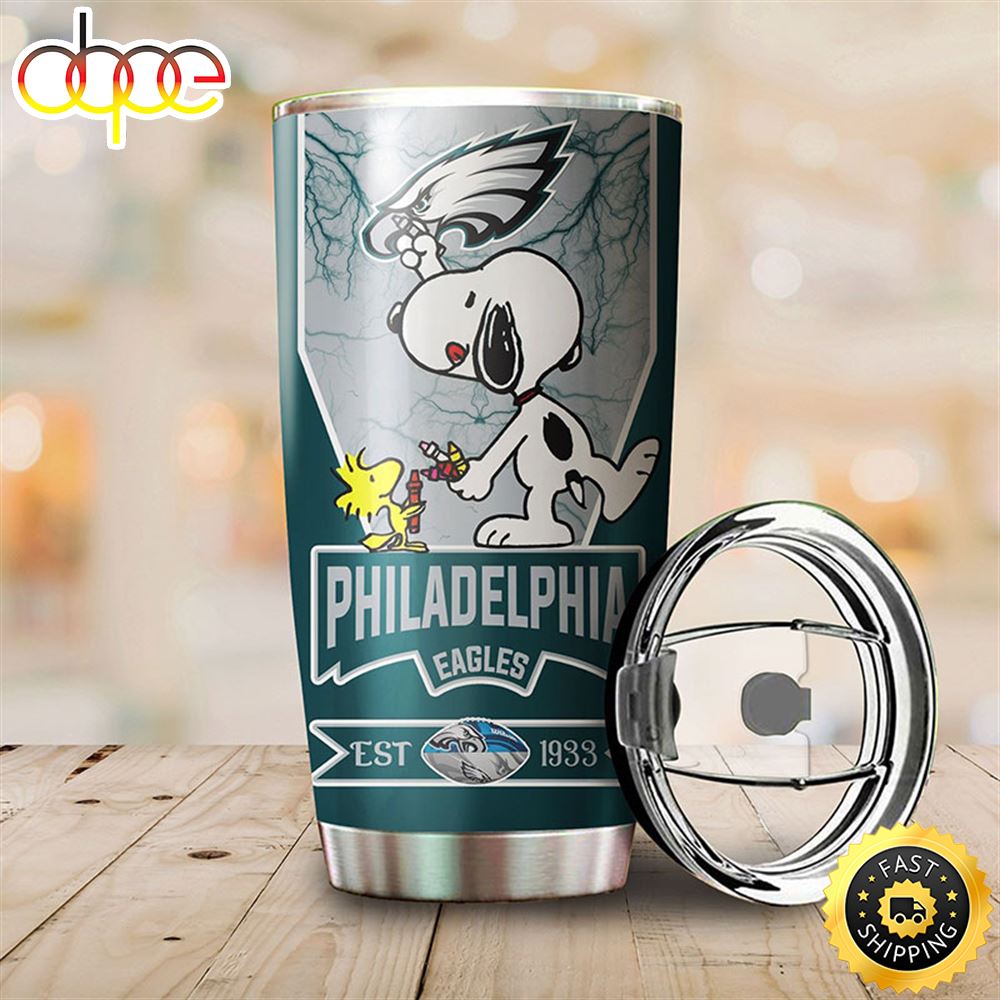 Philadelphia Eagles Snoopy All Over Print 3D Tumbler Jjvh2p