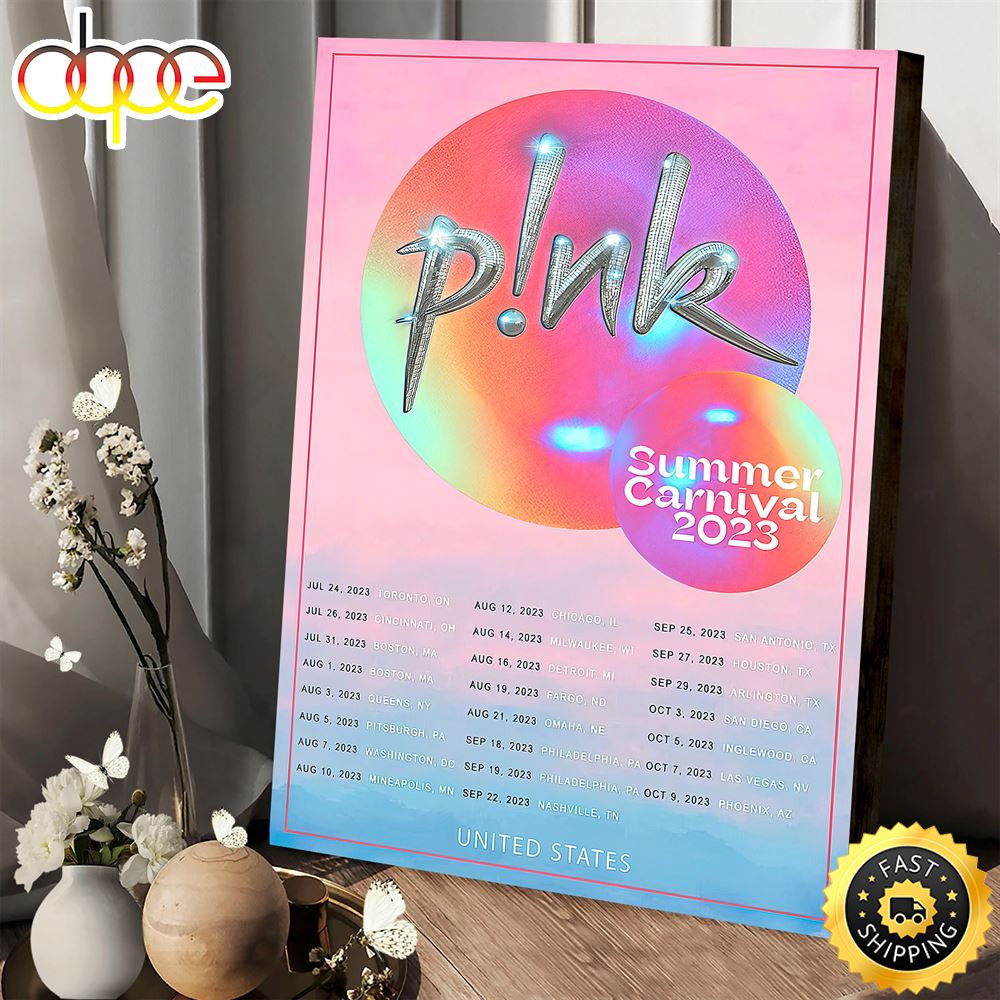 Pink Summer Canival Tour 2023 Poster Canvas Utcfcj