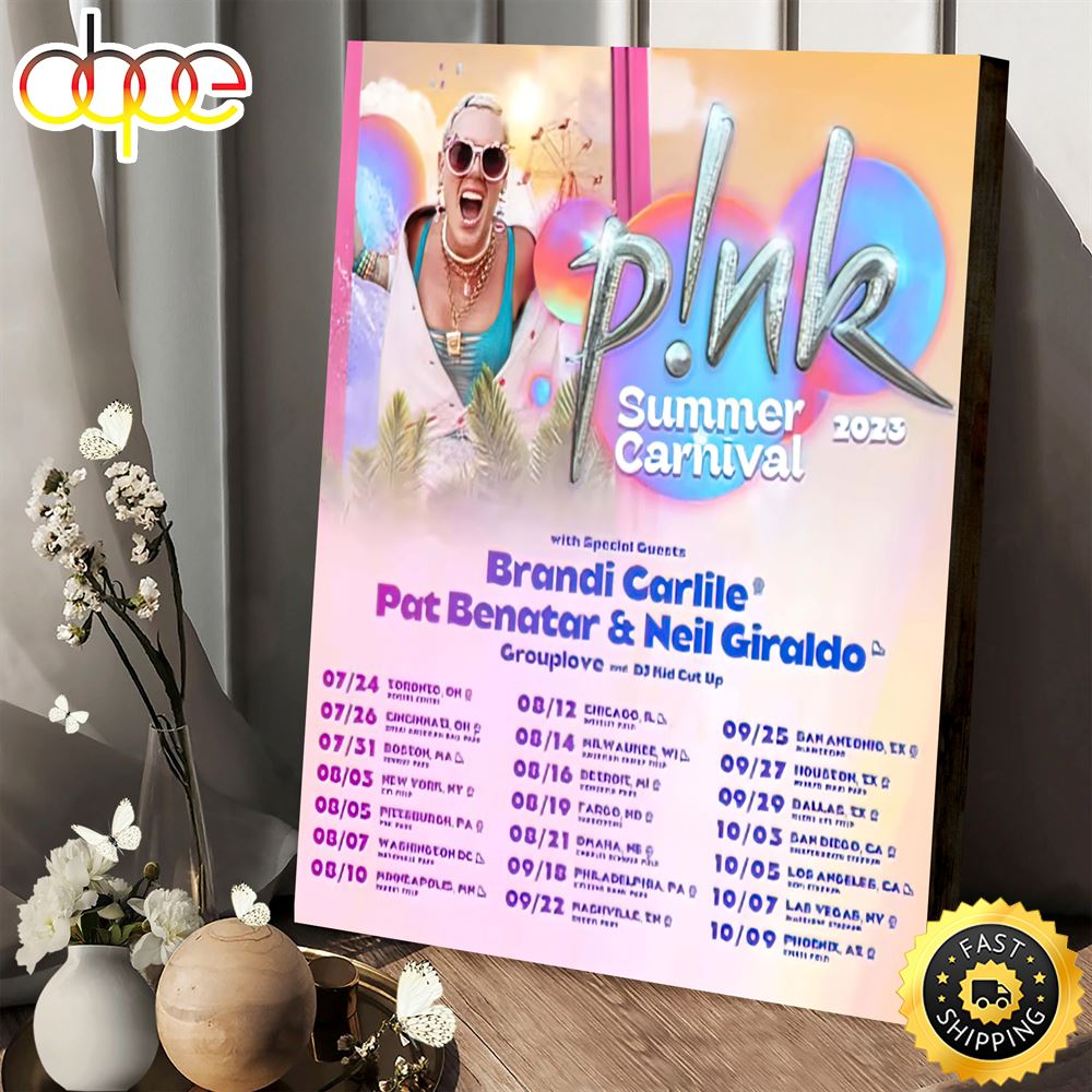 Pink To Perform At The Alamodome During Summer 2023 Tour Poster Canvas F7zil6