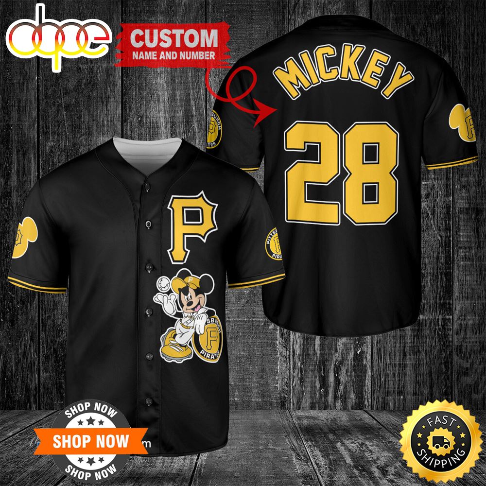 Pittsburgh Pirates Mickey Mouse X Pittsburgh Pirates Baseball Jersey Rrwpt1