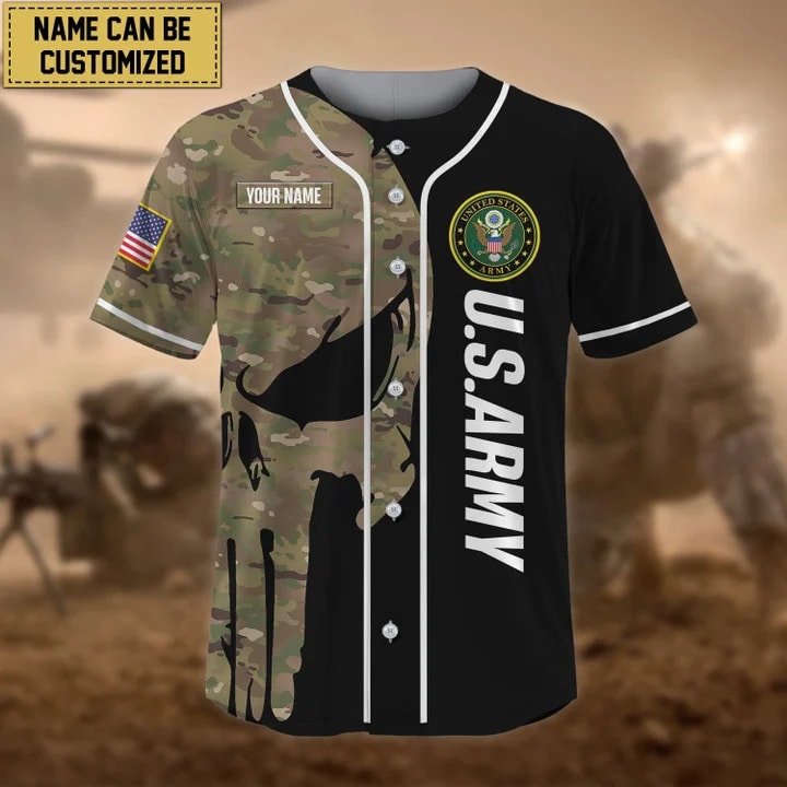 Premium Personalised US Veteran Baseball Jersey Shirt Pou4e2