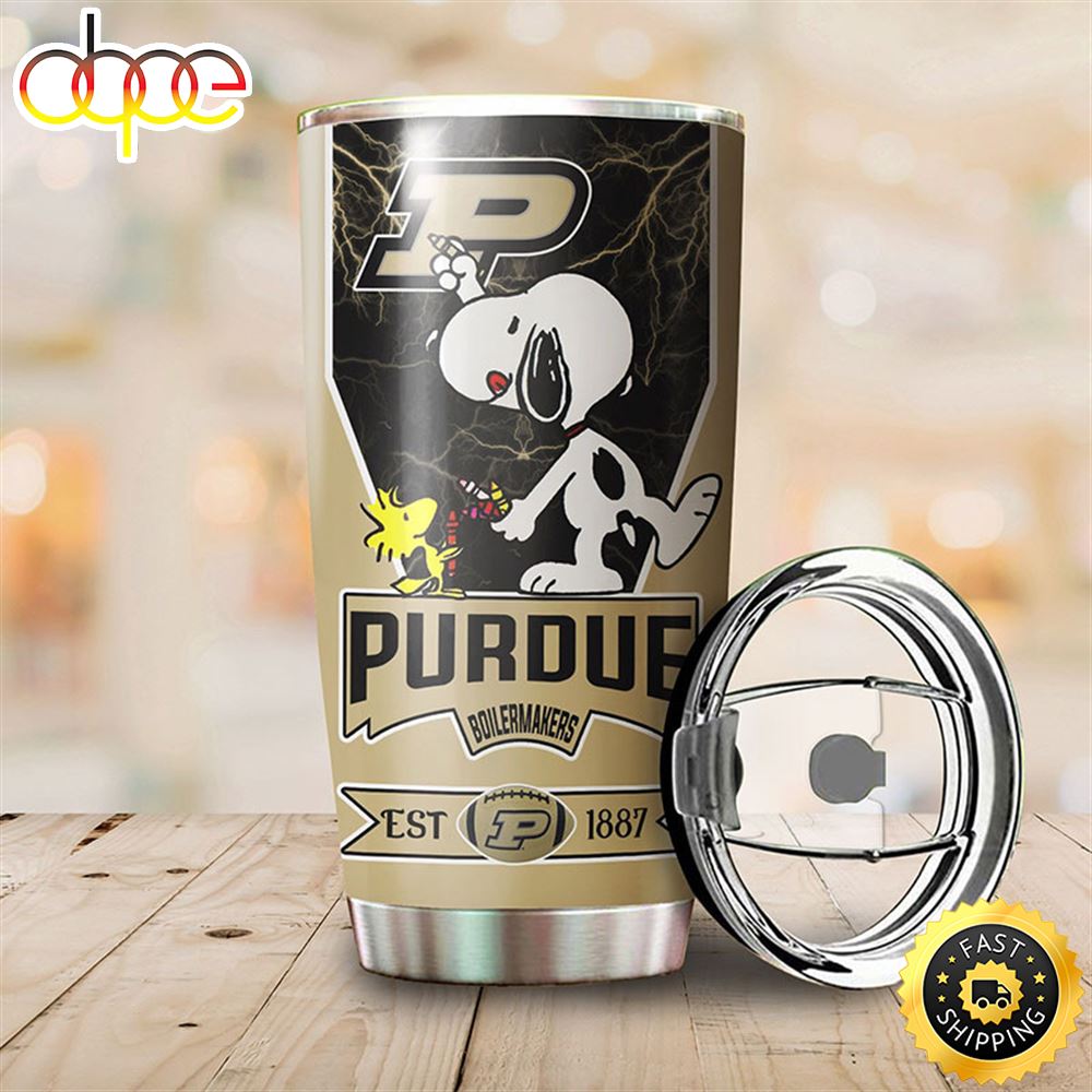 Purdue Boilermakers Snoopy All Over Print 3D Tumbler Omsegj