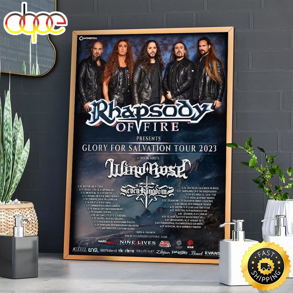 Rhapsody Of Fire Tour 2023 Poster Canvas Hb5t5e