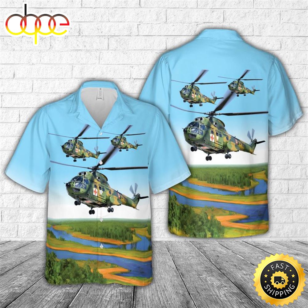 Romanian Air Force Iar 330 Puma Hawaiian Shirt Tzmqzy