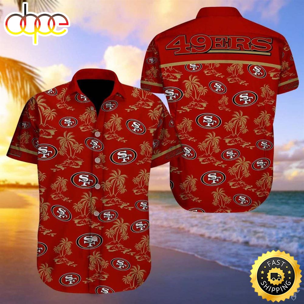 San Francisco 49ers Hawaiian Shirt Island Pattern Summer Beach Gift Qso82z
