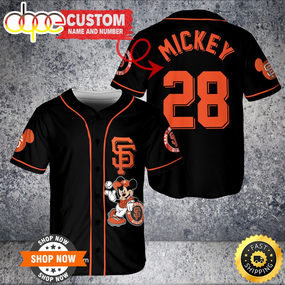 San Francisco Giants Mickey Mouse X San Francisco Giants Baseball Jersey V3fatr